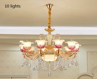 10 lights Современная светодиодная люстра, скандинавский светильник для гостиной, современные хрустальные золотые люстры, стеклянные кристаллы для люстр E14 - Цвет абажура: 10 lights