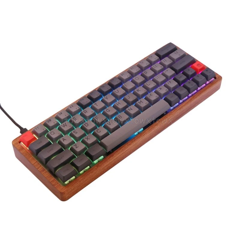 GK64 Механическая игровая клавиатура оптический Вишневый переключатель RGB светодиодный с подсветкой Проводная клавиатура Тепловая сублимационная клавиша Au29 19