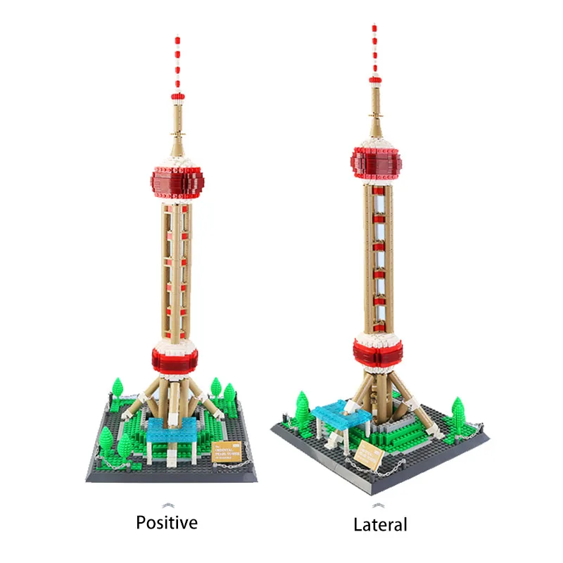 

1106pcs towers Chinese Famous Architecture of Shanghai Oriental Pearl Tower 3D Model Building Blocks Set Bricks For Child toys