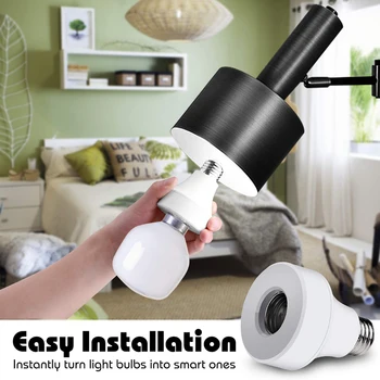 

Smart WiFi Lamp Socket Adapter E26/E27 Intelligent Remote Control Light Bulb Holder For Alexa Google Support 2.4GHz Network Q30