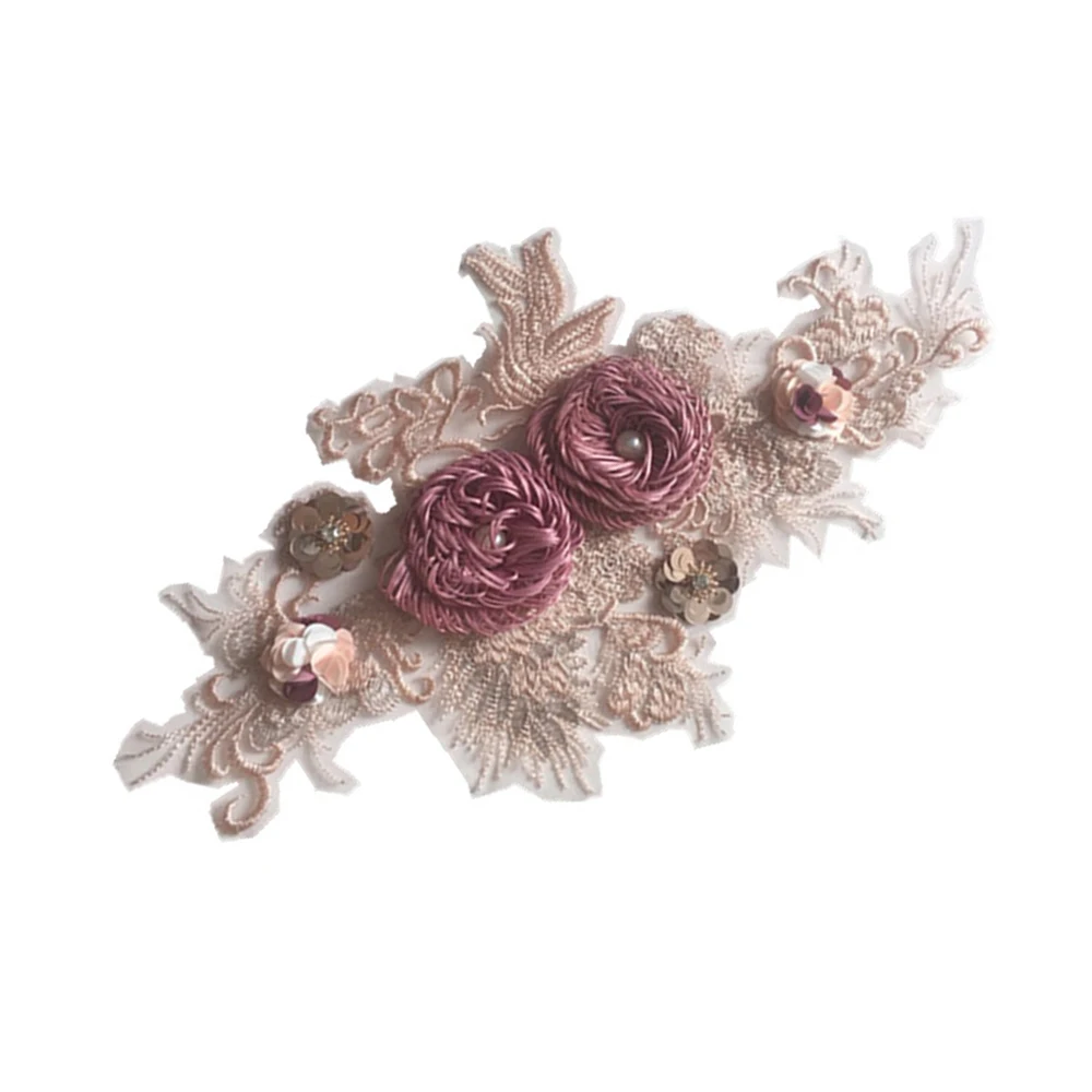 Cor artesanal flores diy mão-costurado jeans saia pano moda selvagem decoração acessórios de roupas personalidade casual feminino