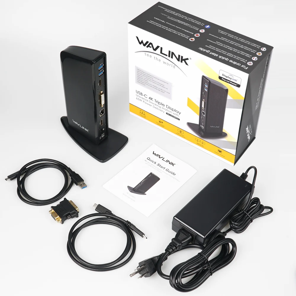 Wavlink USB C Dual HDMI 4K Универсальная док-станция Gigabit Ethernet с USB3.0 портами питания зеркальная видео док-станция