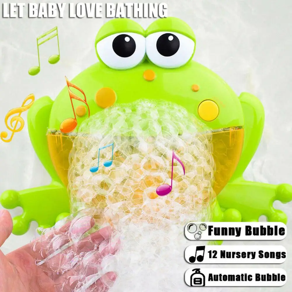

Bubble Machine Crabs Frog Music Kids Bath Toy Bathtub Soap Automatic Machine Blower Maker Bath Music Toy