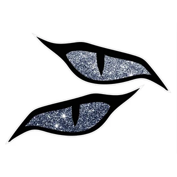 

Three Ratels FTC-1107 Large Pair of Evil Eyes Design Glitter Sparkle Effect Sticker for Car Biker Helmet Car Sticker 14x6cm