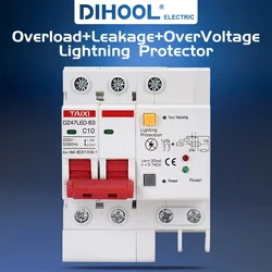 Enhanced Residual Current Circuit Breaker with Surge and Lightning Protection, 220V, 10A - 63A Range - 32A
