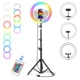  10inch/26cm, Ring Lamp, RGB Colorful, LED Ring, Light with Tripod, Stand Rainbow, with Phone Clip, For Vlogging, Short Video YouTube, 