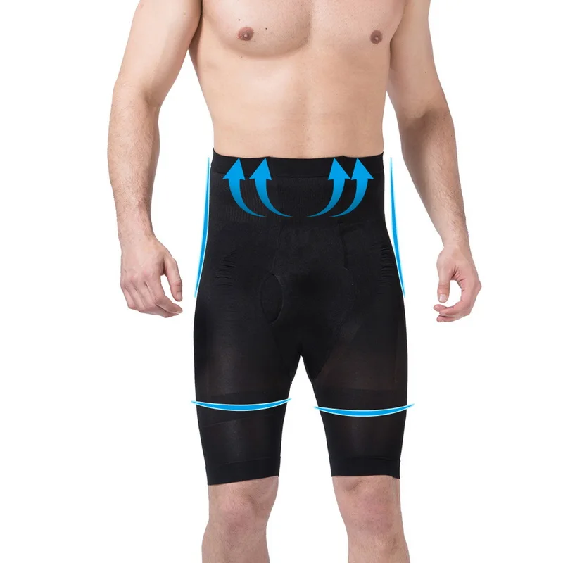Модные обтягивающие шорты для похудения мужские новые Бодибилдинг живот Корректирующее белье с высокой талией бедра пуш-ап облегающие Компрессионные шорты