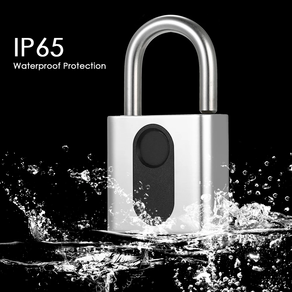 

Hot USB Rechargeable Smart Keyless Fingerprint Lock IP65 Waterproof Anti-Theft Security Padlock Door Luggage Case Backpack Lock