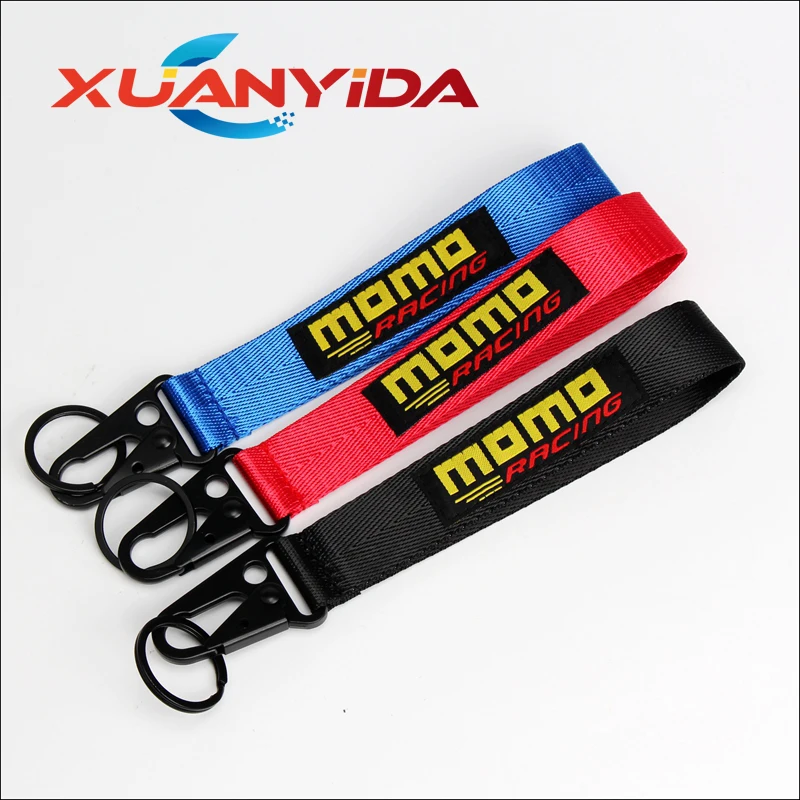 Универсальный JDM Racing MUGEN невесты Момо TAKAKeychain мобильный телефон ID карты подвесной ремень ремешки как Fck Domo Shocker авто брелок для ключей