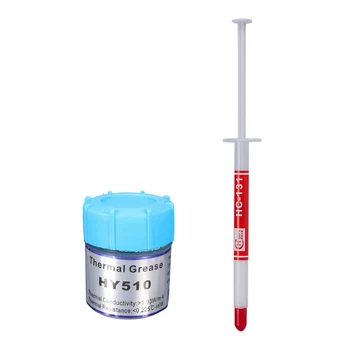 

2 Pcs Silicone Thermal Heatsink Compound Cooling Paste Grease PC CPU Processor HC131 0.5G White & HY510 10G Grey