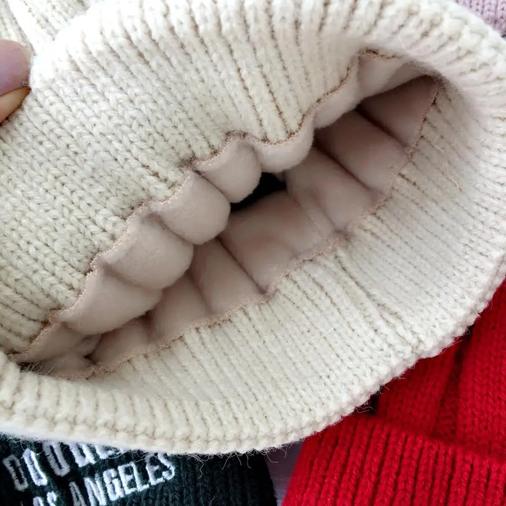 Детская шапка Skullie Beanies для мальчиков и девочек, зимняя однотонная шапка с надписями и ушками, теплые эластичные модные аксессуары