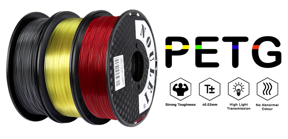 Noulei 3D Printer Filament PETG 1.75mm 0.5KG Spool High Light Transmittance Material for 3D PETG filament petg filament