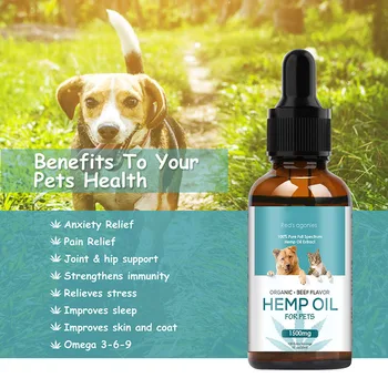 

Convenient Pet Dog Organic Full Spectrum Hemp Oil Anxiety Pain Relief Sleep Improve Pet Supplies Hogard