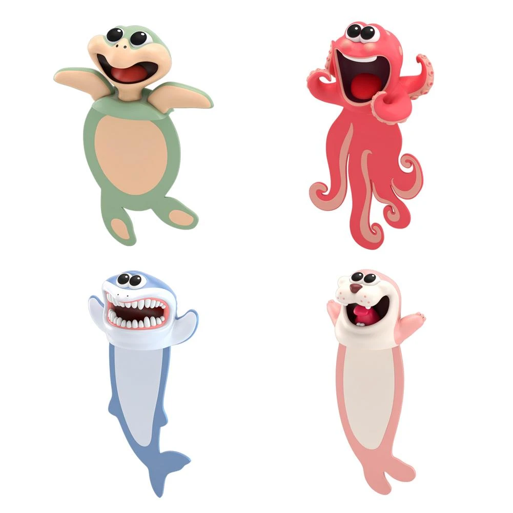 1pc Creative Cartoon Animal Style 3d Stereo Bookmarks Original Cute Shark  Seal Octopus Pvc Material Book Markers Student Gifts - Bookmark - AliExpress