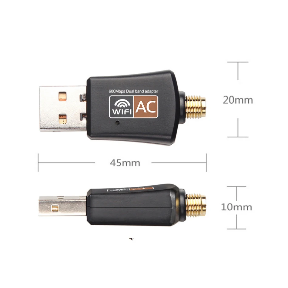 Creacube 600M Wireless USB WiFi Adapter Network Card Wifi Receiver 2.4/5G Dual Band Antennas Computer Network LAN Card For PC