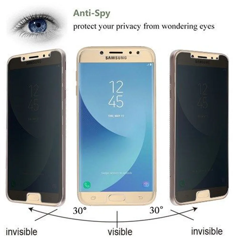 EXUNTON Премиум Закаленное стекло для samsung Galaxy A5 A7 A8 A520 A720 анти шпионская защитная пленка