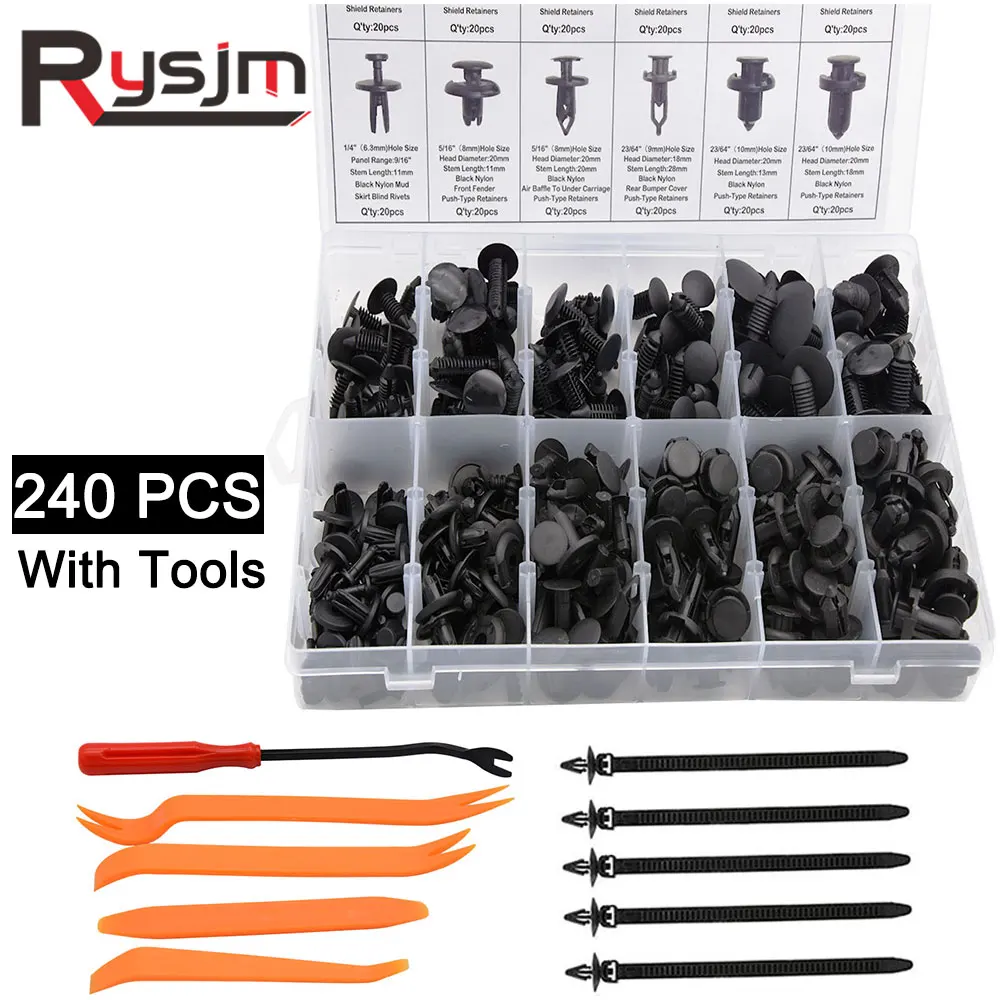 350pcs 12 Sizes Car Push Pin Rivet Trim Clip Panel Body Moulding Assortment Kit