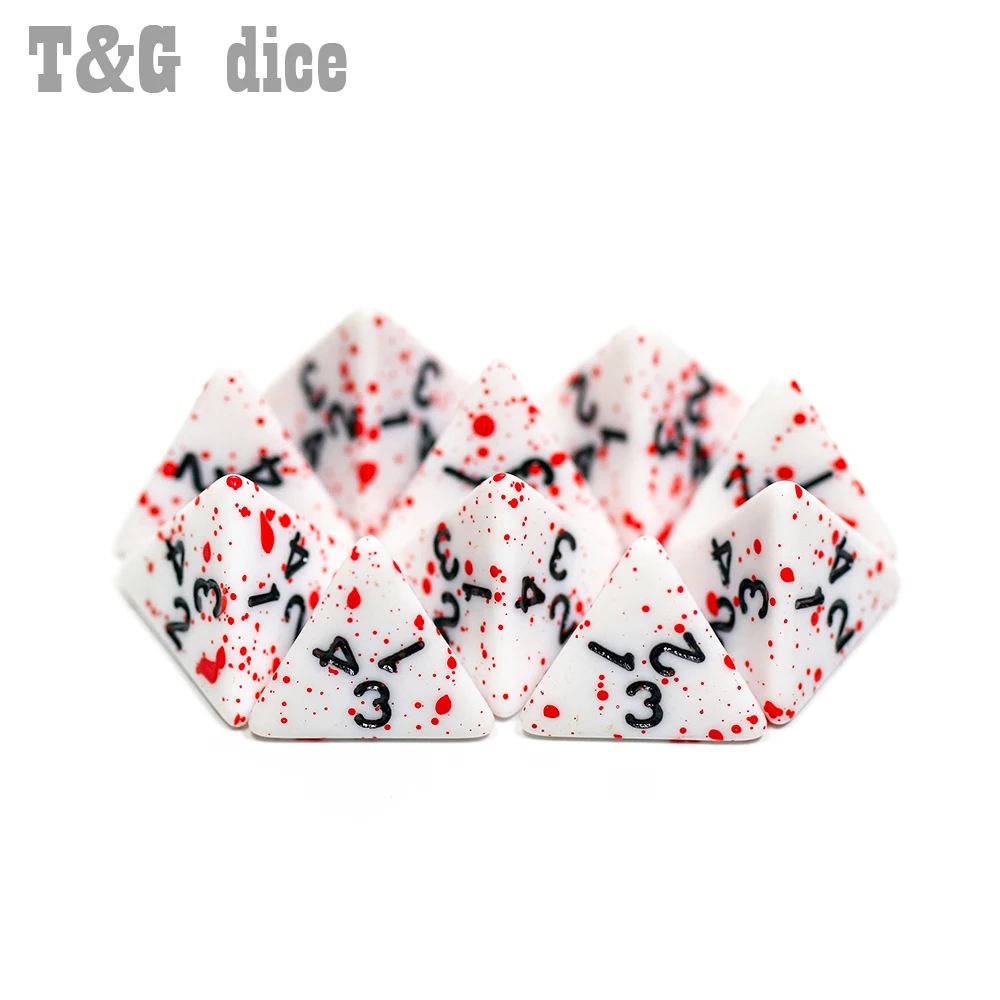 Game Dice Dice Set Acrylic Dice Funny DNDGame RPG 10Pcs/Set Polyhedral D4-D20 Multi Sides Opaque Blood Digital Dice Set Boardgame Accessories