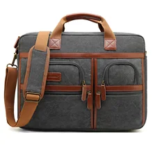 

CoolBell 17.3 Inch Two-In-One Convertible Laptop Briefcase Protective Messenger Bag Canvas Multi-functional Hand Bag