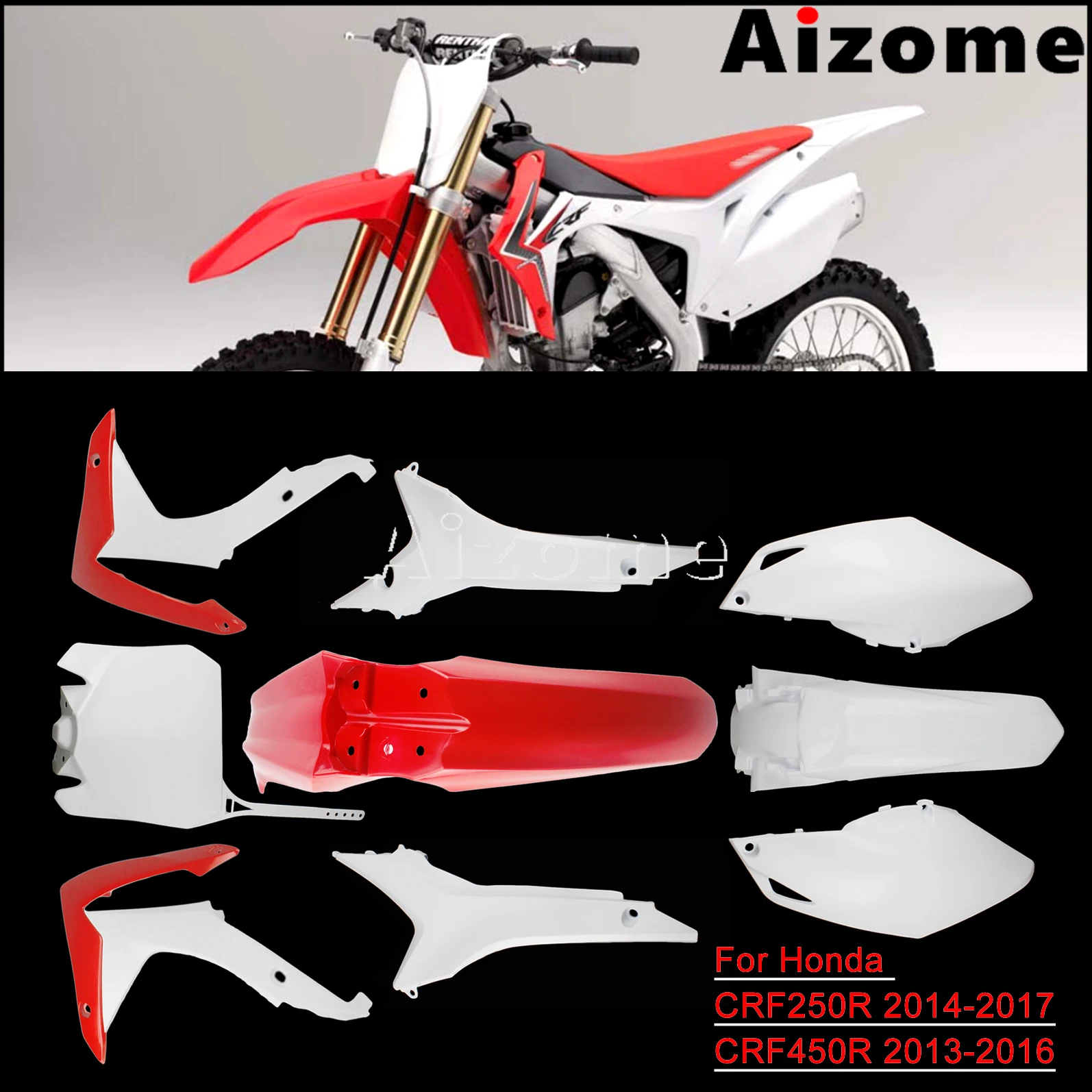 Motorcycle Side Cover Fairings For  CRF250R 2014-2017 CRF450R 2013-2016 
