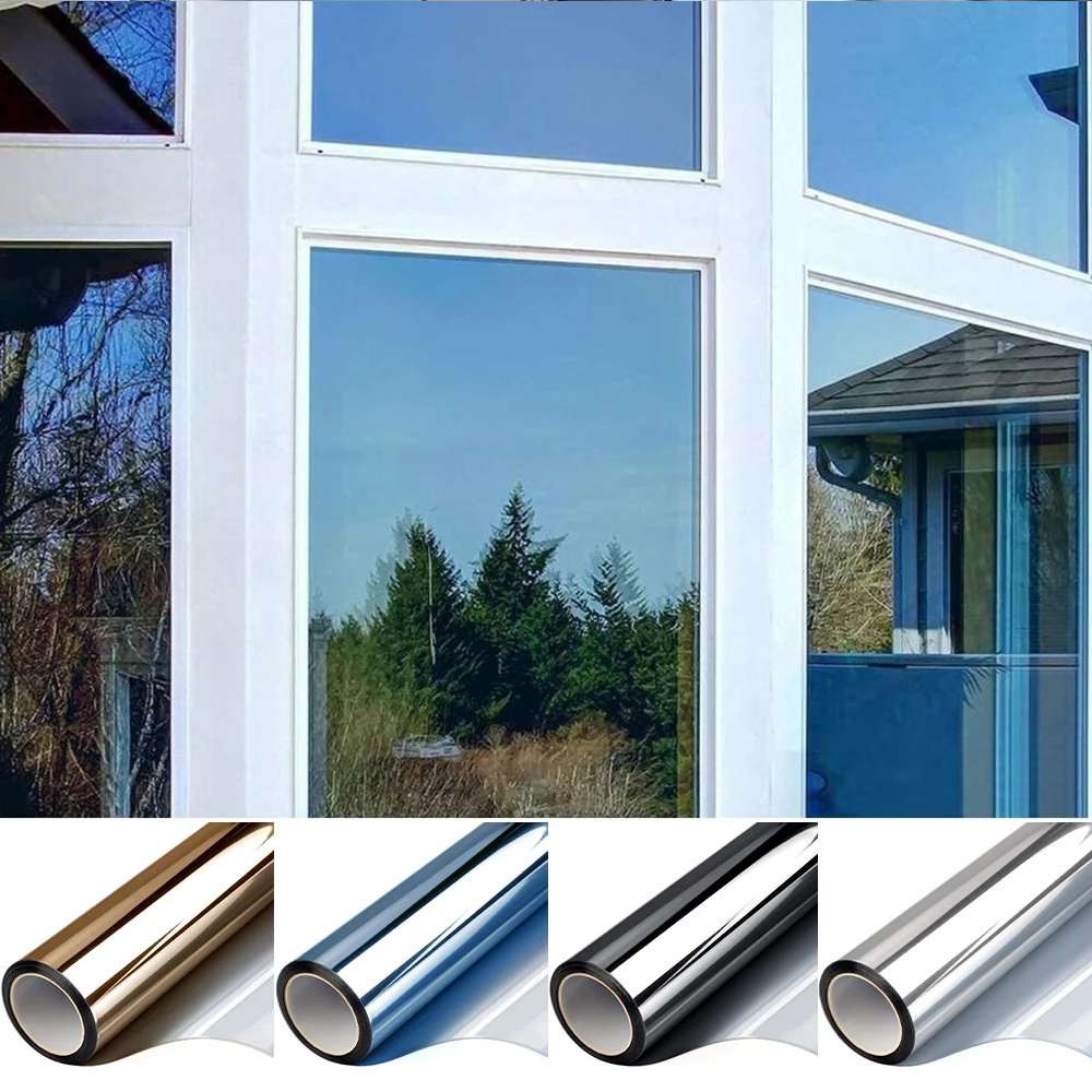 Length 2/3/5 Meter Mirror Window Film Insulation Solar Stickers UV  Reflective One Way Window