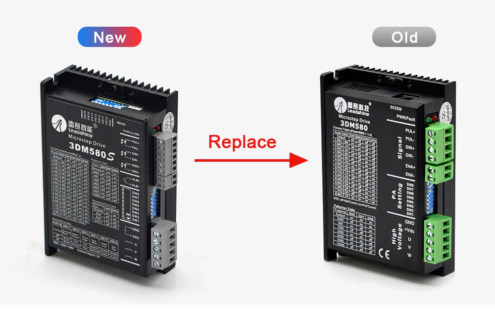 Leadshine 3 фазы Драйвер шагового двигателя 3DM580S поставить Напряжение 20-50VDC Выход ток 1,0-8.0A заменить microstep драйвер 3DM580