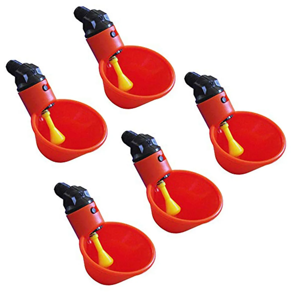 Vasos de agua colgantes de codorniz para aves de corral, cuenco de agua para pezones, vasos bebederos automáticos para patio trasero, 2 uds., # p35