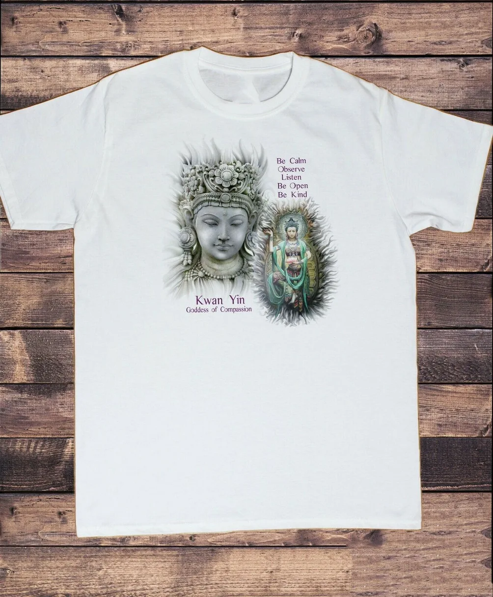 Мужская футболка Гуань инь богиня сочувствия дзен медитации печать Ts1861
