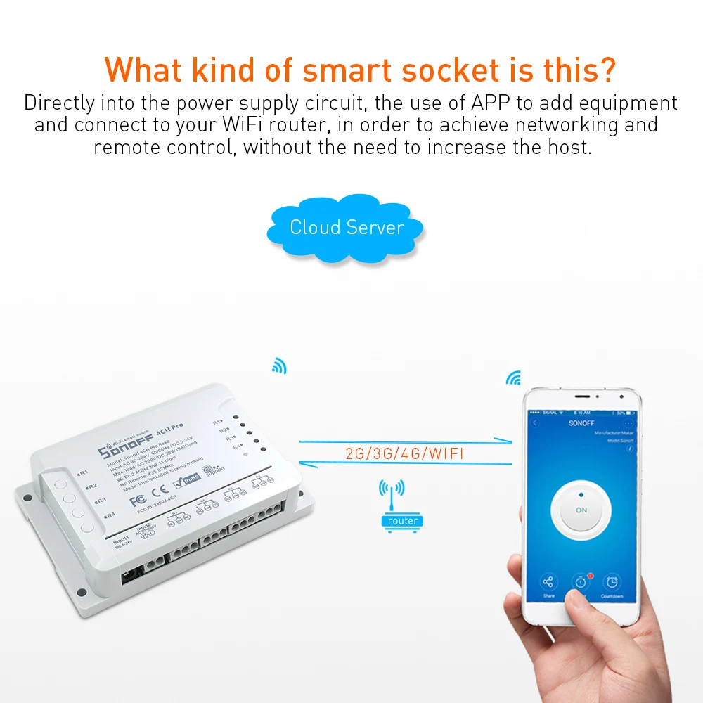 SONOFF 4ch pro r2 4 канала/банда 10A wifi RF 433 МГц пульт дистанционного управления самоблокирующийся блокировочный интерлок инчинг реле умный переключатель Google Home