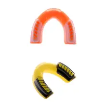 2 шт мульти-спорт рот охранники-оранжевый, желтый жевательная резинка щит Спортивная Защитная Экипировка с чехол для переноски