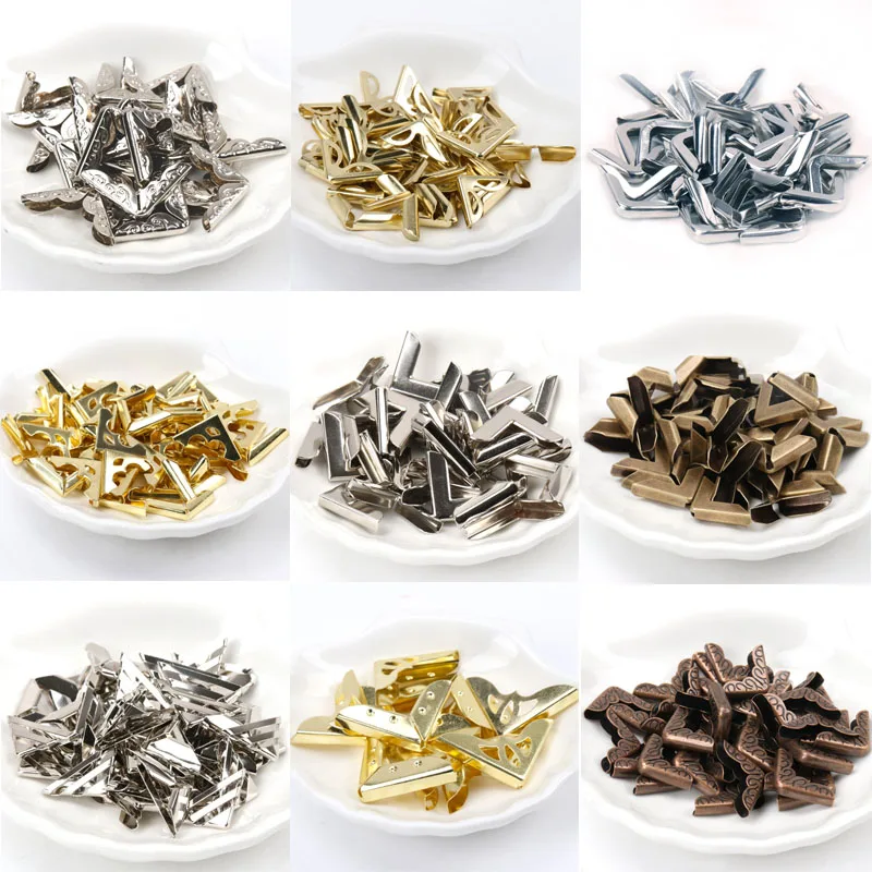 

Metal Corners For Books Scrapbooking Photo Albums Menus Corner Protectors Metal Crafts DIY 50pcs