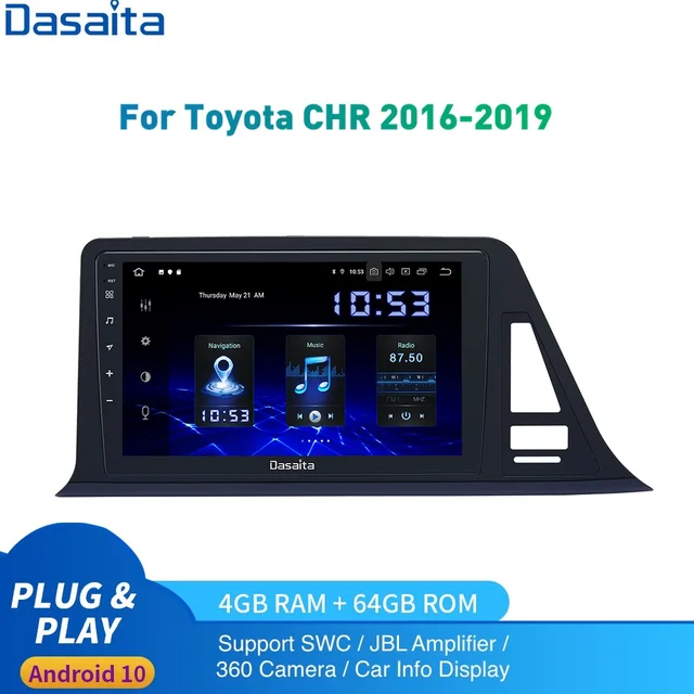 $481.63 Android 10.0 Car Radio GPS For Toyota C-HR Europe Version Multimedia 2014 to 20120 CHR 1Din DSP HD IPS 1280*720 Carplay 4Gb 64Gb