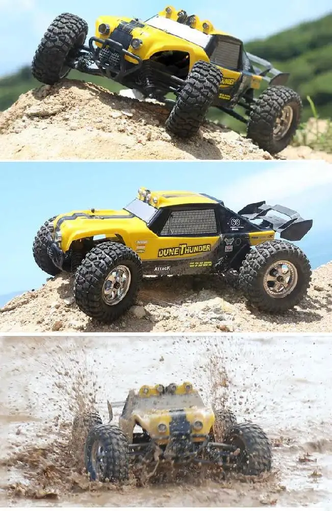MeterMall HBX 12891 1/12 4WD 2,4G водонепроницаемый гидравлический демпфер RC пустынный багги грузовик светодиодный светильник