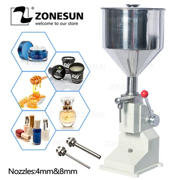 

ZONESUN A03 Manual Hand Sanitizer Filling Machine Hand Pressure Alcohol Gel Arequipe Cream Honey Paste Shampoo Filler