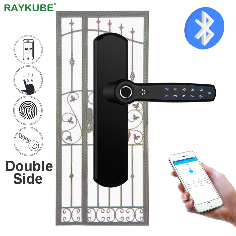Умный дверной замок RAYKUBE D22 двойной сканер отпечатка пальца пароль Bluetooth ручка в