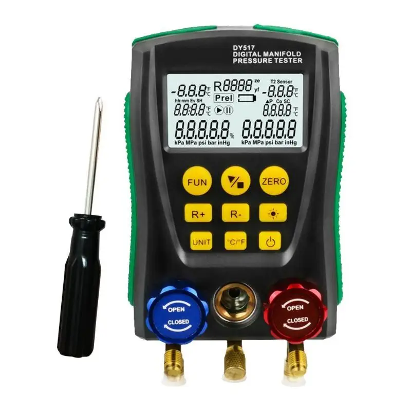 

Durable Refrigerant Meter Delicate Design Refrigeration Digital Manifold Gauge Meter Leakage Monitor Temperature Tester