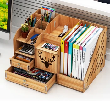 

Pen Holder Office Storage Box Pencil Desk Organizer Case Desk Decor Stationery Makeup Cosmetic Box Book Display