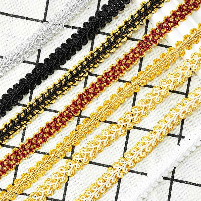 5yards Gold Silver Centipede Braided Lace Ribbon Sewing Fabric Trim DIY Clothes Handmade Accessories Wedding Party Decoration
