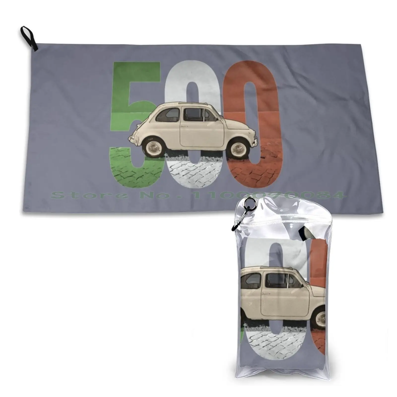 Fiat 500 A Classic Fiat 500 On Black Quick Dry Asciugamano Palestra Sport Bagno Portatile Fiat Talento Fiat 127 Fiat Cinquecento Fiat Coupe