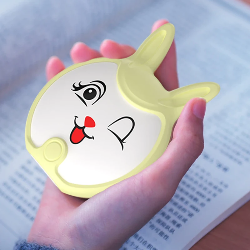 Yellow Мини-грелка для рук с милым кроликом из мультфильма USB портативный мобильный мощный перезаряжаемый зимний грелка для рук 5 Вт 5 в двусторонний быстрый нагрев - Цвет: Yellow