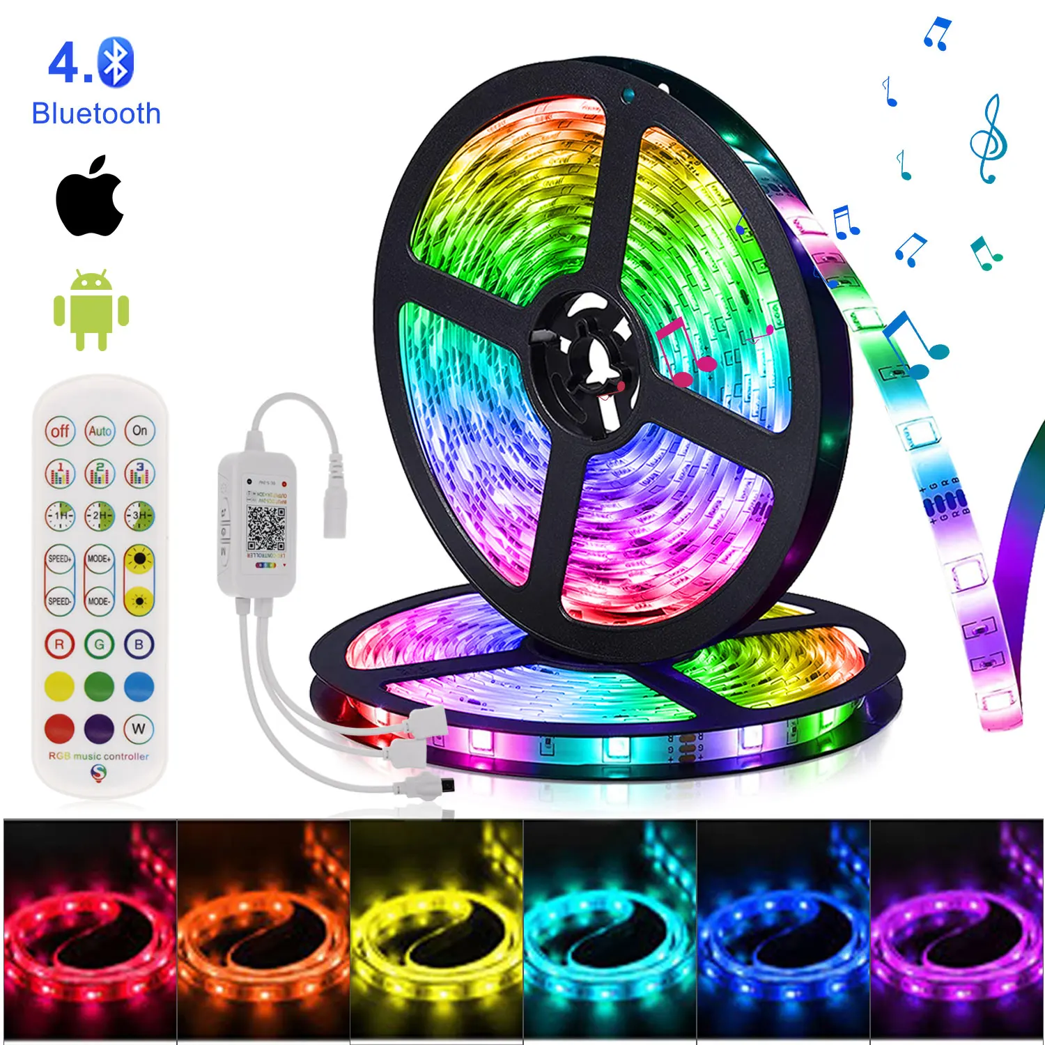 

5M 7.5M 10M LED Strip 12V Festoon LED Light Christmas Lights with Music Bluetooth Neon Light with Remote Control Decoration Lamp