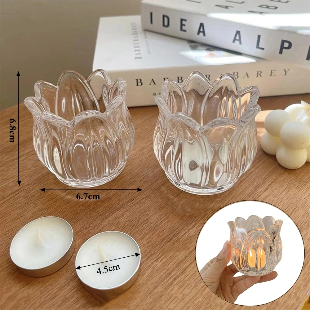 Glass Candle Holder Romantic Nordic Candle Stand Rustic Candle Holder