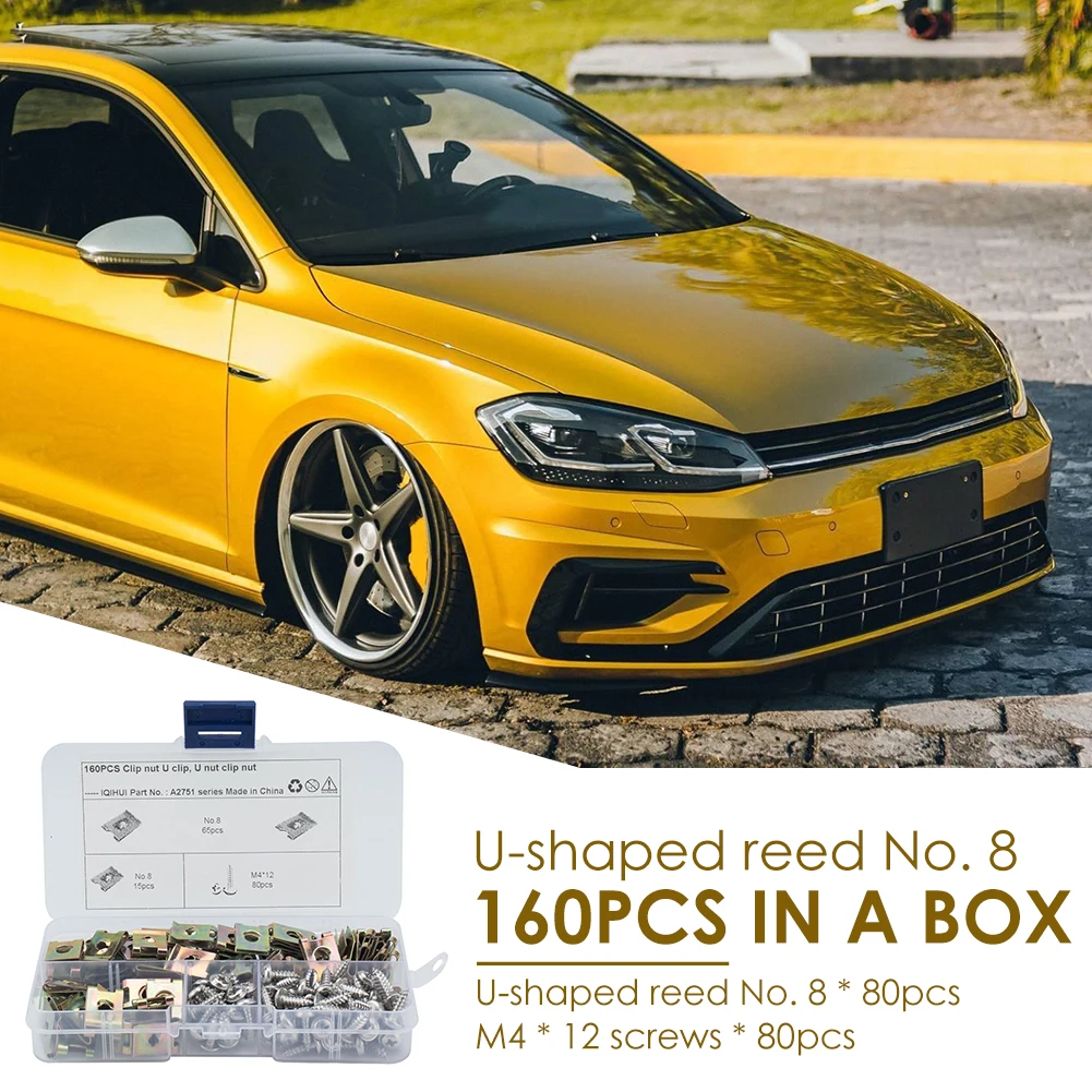 80pcs No.8 U Ʈ ڵ  Ʈ г н Ŭ ڵ ü ǰ U  Ʈ + 80pcs M4x12   