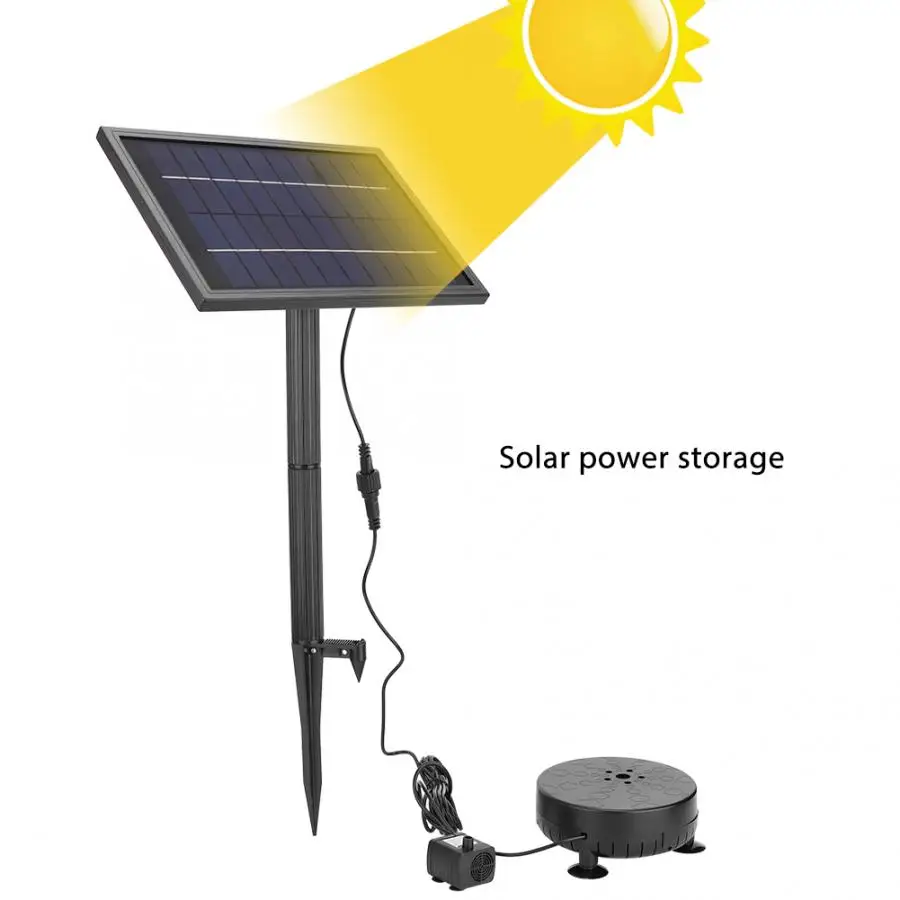 5W Round Shape Solar Powered Outdoor Fountain DC Pump Kit with Solar Panel for Pond Garden