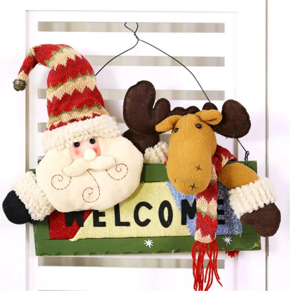 as pic Новогоднее украшение Поролоновый Снеговик Олень Санта Клаус Merry придверный, с рождественскими мотивами окна Рождественское украшение Chrimas кулон - Цвет: as pic