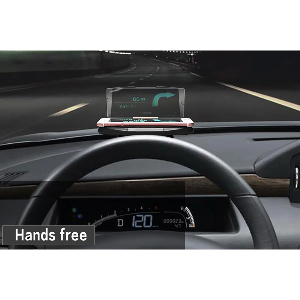 TOSPRA Head Up Display Car HUD Navigation Mobile Phone Projector GPS Navigation Projector Phone Holder for IPhone Samsung Huawei