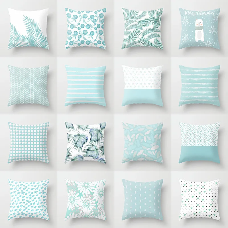 

Yaapeet 1pc Star Printed Cushion Cover Plant Pattern Cushion Decorative Polyester Striped Cushion Cover Geometric Pillow Cover