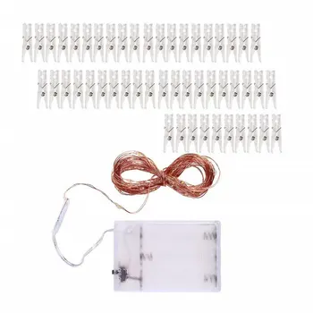 

Copper Wire Light String Photo Clip Usb Battery Box Led Copper Wire Lamp Christmas Photo Wall Decoration