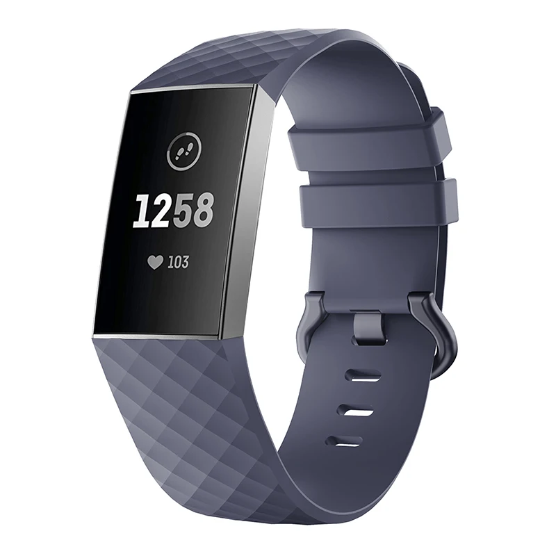 Однотонный силиконовый сменный ремешок для смарт-часов, ремешок для Fitbit Charge 3, ремешок для браслета, подходит для битов - Цвет ремешка: Фиолетовый