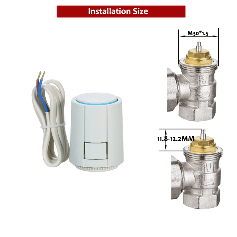 1PCS/5PCS/ 230V 2-Wire Normally Closed Electric Thermal Actuator For Radiator Valve Manifold Room Floor Heating System M30*1.5